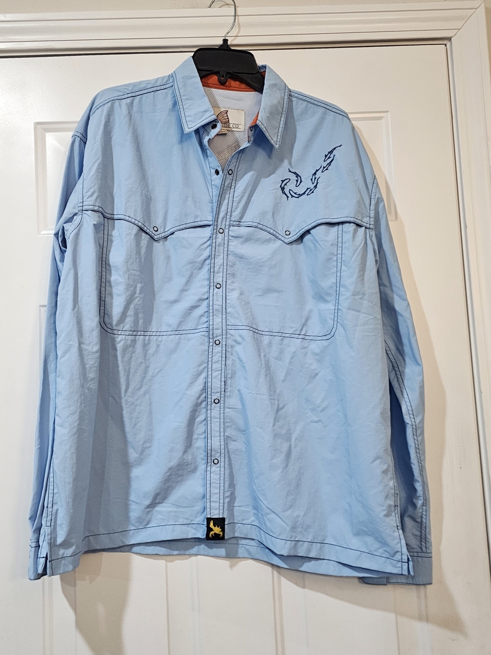 Flood Tide Light Blue Men’s Button-Up Shirt Size Large {Bx16}